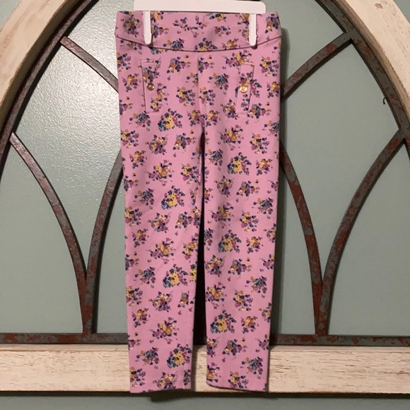 Girls’ 4T Janie and Jack Pink Floral Ponte Pants - Picture 1 of 7